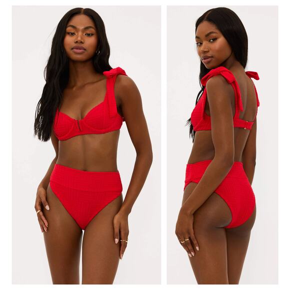Beach Riot Blair Top in Cherry Terry Size Medium - Picture 9 of 9
